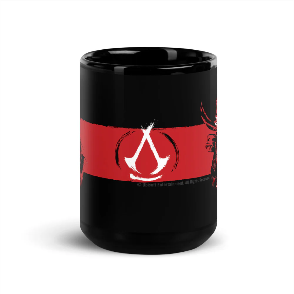 Assassin's Creed Shadows Black Glossy Mug - Image 10
