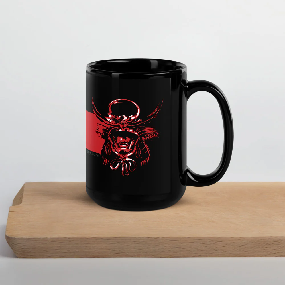 Assassin's Creed Shadows Black Glossy Mug - Image 14