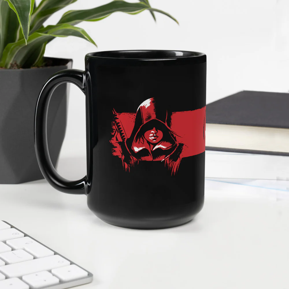 Assassin's Creed Shadows Black Glossy Mug - Image 15