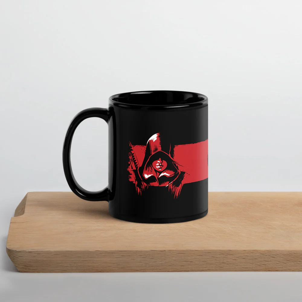 Assassin's Creed Shadows Black Glossy Mug - Image 4