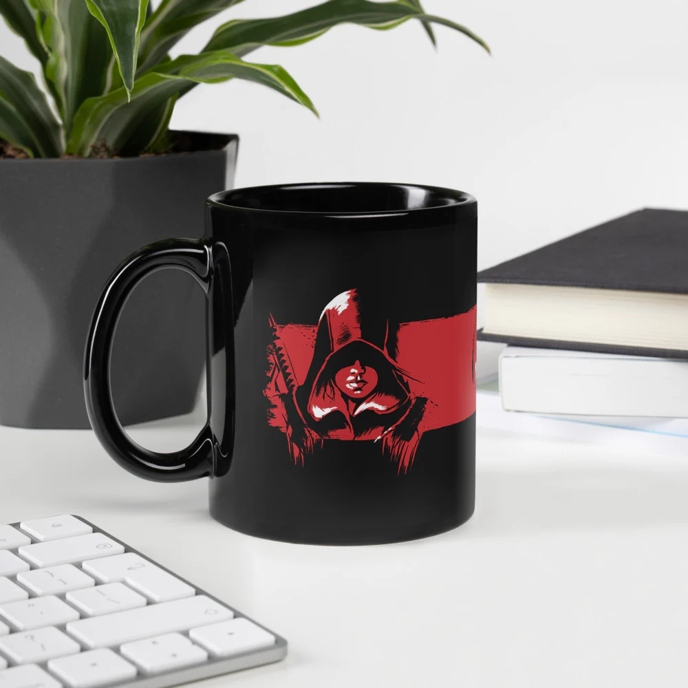 Assassin's Creed Shadows Black Glossy Mug - Image 7